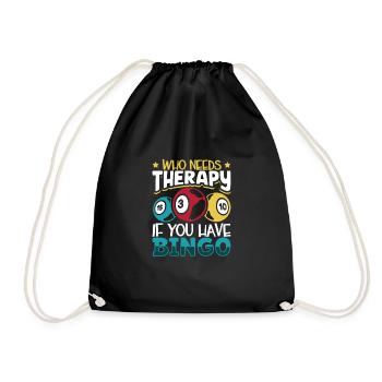 Bingo Card Game Grandma Bingo Player Bingo Cards - Drawstring Bag - black - Front