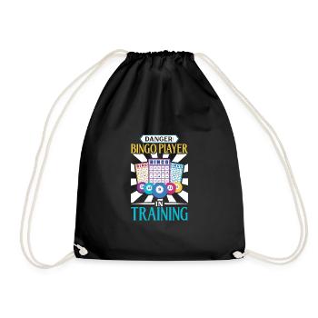Bingo Card Game Grandma Bingo Player Bingo Cards - Drawstring Bag - black - Front