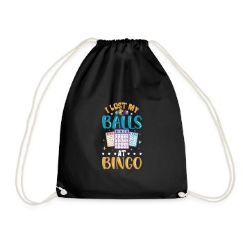 Bingo Card Game Grandma Bingo Player Bingo Cards - Drawstring Bag - black - Front