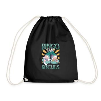 Jeu de cartes de bingo Grand-mère Joueur de bingo Cartes de bingo - Sac de sport léger - noir - Devant