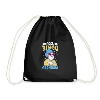 Bingo Card Game Grandma Bingo Player Bingo Cards - Drawstring Bag - black - Front