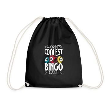 Bingo Card Game Grandma Bingo Player Bingo Cards - Drawstring Bag - black - Front