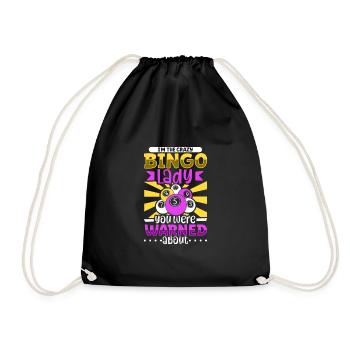 Bingo Card Game Grandma Bingo Player Bingo Cards - Drawstring Bag - black - Front