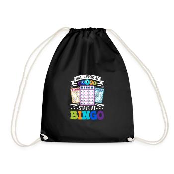 Bingo Card Game Grandma Bingo Player Bingo Cards - Drawstring Bag - black - Front