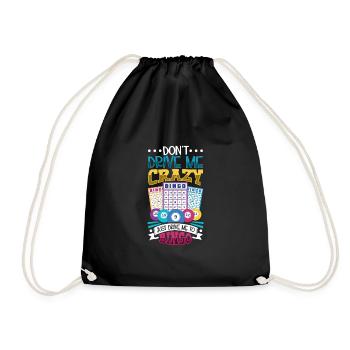 Bingo Card Game Grandma Bingo Player Bingo Cards - Drawstring Bag - black - Front