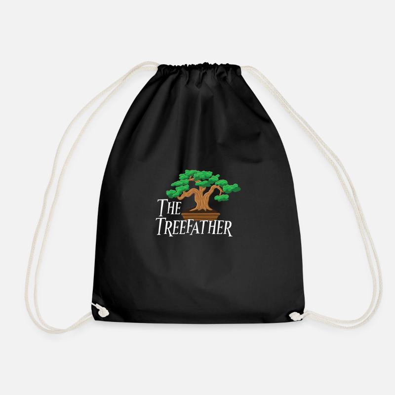 Bonsai Japan Silhouette Gardener Gardening Lover - Drawstring Bag - black
