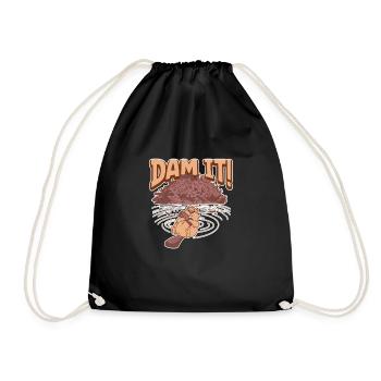 Beaver Fan Beaver Lover Funny Beaver Gift - Drawstring Bag - black - Front