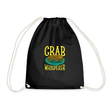 Crab crab crab whisperer crab hunting fisherman - Drawstring Bag - black - Front