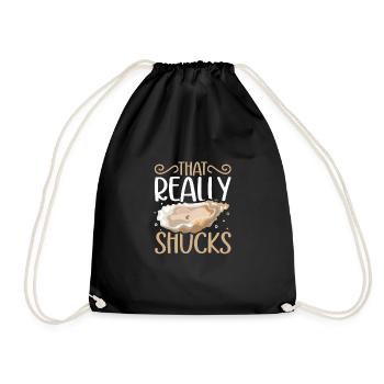 Oyster lover Funny oyster oyster shucker - Drawstring Bag - black - Front