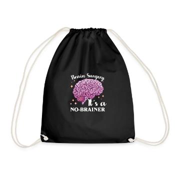 Brain Surgery Joke Brain Surgery Awareness Gift - Drawstring Bag - black - Front