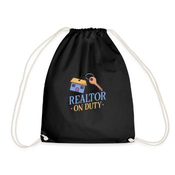 Real Estate Agent Realtor Home Closing Investor - Drawstring Bag - black - Front