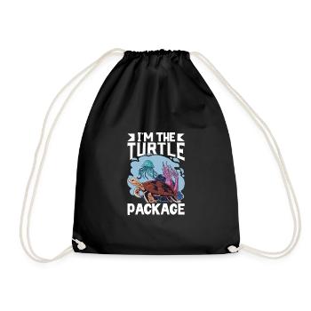 Boxer Boxing Turtle Turtles Sea Ocean Reptile - Turnbeutel - Schwarz - Vorne