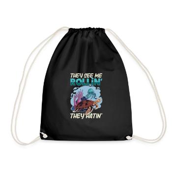 Boxer Boxing Turtle Turtles Sea Ocean Reptile - Turnbeutel - Schwarz - Vorne