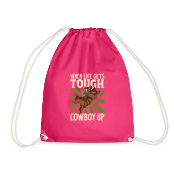 Cowboy Barn Bull Rider Rodéo Country Western - Sac de sport léger - fuchsia - Devant