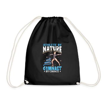 Gymnastics Gymnast Girl Tumbler Tumbler - Drawstring Bag - black - Front