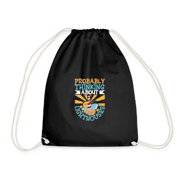 Lighthouse Seaside Nautical I Love Lighthouse - Drawstring Bag - black - Front