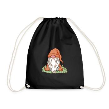 Garden Gnomes Gnome Lover Funny Gnome Gardening - Drawstring Bag - black - Front