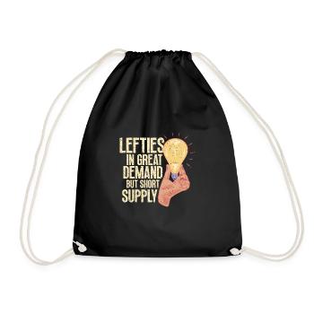 Left Handed Lefty Left-Hander Leftie Buddy - Turnbeutel - Schwarz - Vorne