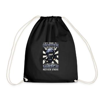 Police Cop Officer Police Office - Drawstring Bag - black - Front