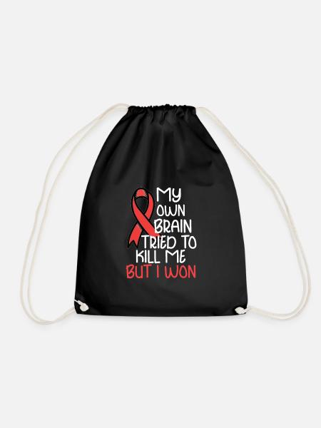 Brain Surgery Joke Brain Surgery Awareness Gift - Drawstring Bag - black