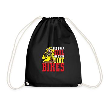 Dirt Bike Dirt Bike Riding Motocross Dirt Biking - Drawstring Bag - black - Front