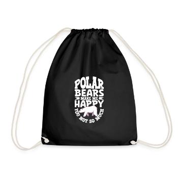 Polar Bear Global Warming Artic Seal hunting Ursus - Drawstring Bag - black - Front