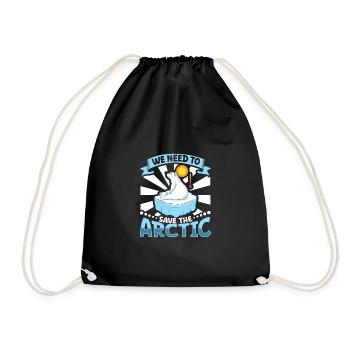 Polar Bear Global Warming Artic Seal hunting Ursus - Drawstring Bag - black - Front