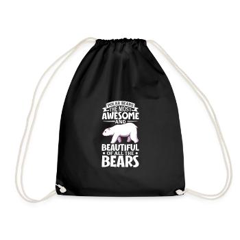 Polar Bear Global Warming Artic Seal hunting Ursus - Drawstring Bag - black - Front