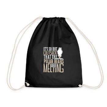 Polar Bear Global Warming Artic Seal hunting Ursus - Drawstring Bag - black - Front