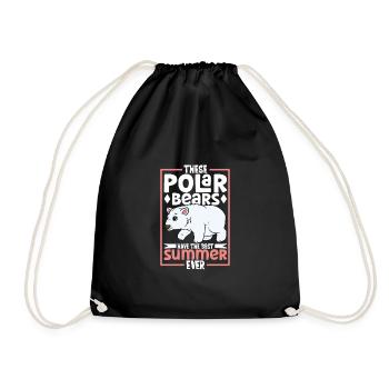 Polar Bear Global Warming Artic Seal hunting Ursus - Drawstring Bag - black - Front