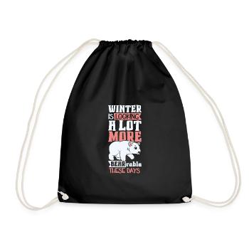 Polar Bear Global Warming Artic Seal hunting Ursus - Drawstring Bag - black - Front