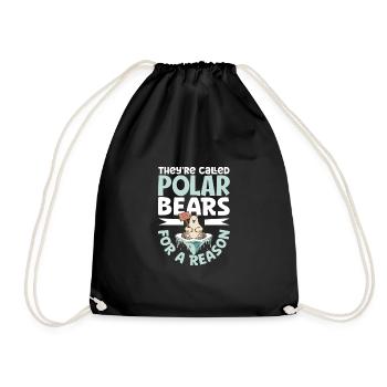 Polar Bear Global Warming Artic Seal hunting Ursus - Drawstring Bag - black - Front