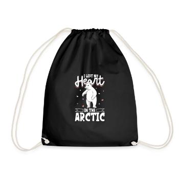 Polar Bear Global Warming Artic Seal hunting Ursus - Drawstring Bag - black - Front