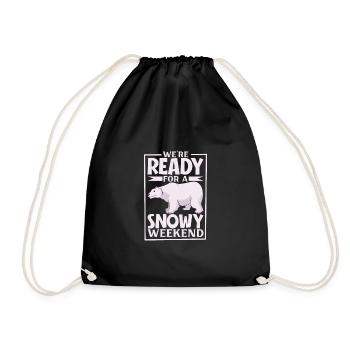 Polar Bear Global Warming Artic Seal hunting Ursus - Drawstring Bag - black - Front