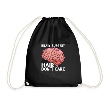 Brain Surgery Joke Brain Surgery Awareness Gift - Drawstring Bag - black - Front