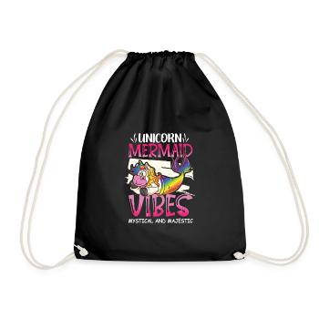 Licorne Sirène Sirène Mermicorns - Sac de sport léger - noir - Devant