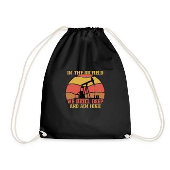Oilfield Wife Roughneck Oil Drilling Frac crew - Drawstring Bag - black - Front