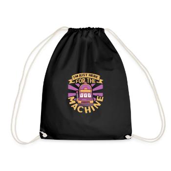 Poker Casino Poker Player Gambling Roulette Gift - Drawstring Bag - black - Front