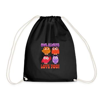 Owl Cute Owl Owl Lover just a Boy who loves owls - Turnbeutel - Schwarz - Vorne