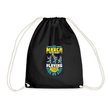 Marching Band Clarinetist School Rehearsal Music - Drawstring Bag - black - Front