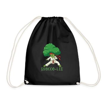 Broccoli Martial Arts Karate MMA Boxing Kicks - Drawstring Bag - black - Front