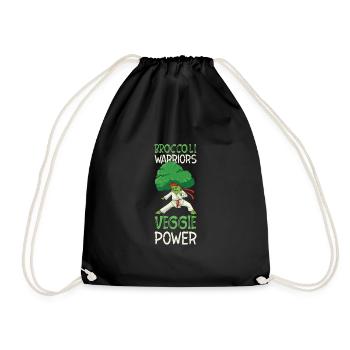 Broccoli Martial Arts Karate MMA Boxing Kicks - Drawstring Bag - black - Front