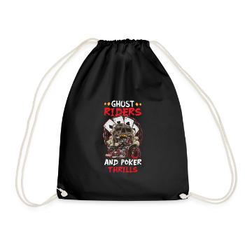 Poker Casino Poker Player Gambling Roulette - Drawstring Bag - black - Front