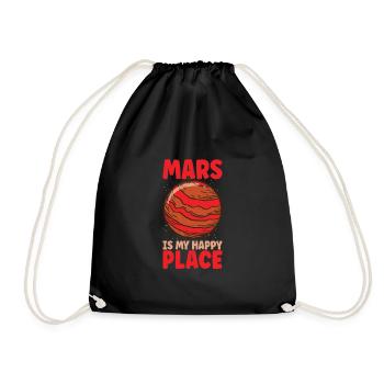 Mars Explore Astronaut Astronomy Solar System - Drawstring Bag - black - Front