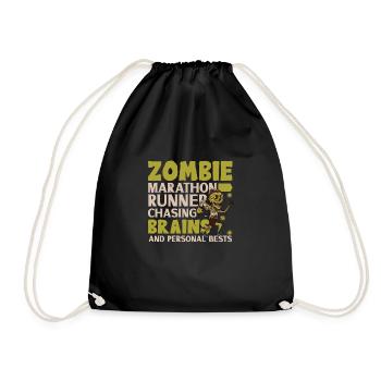 Horror Zombie Runner Half Marathon Running Jogging - Drawstring Bag - black - Front
