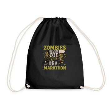 Horror Zombie Runner Half Marathon Running Jogging - Drawstring Bag - black - Front