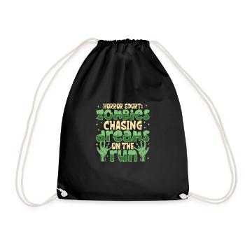 Horror Zombie Runner Half Marathon Running Jogging - Drawstring Bag - black - Front