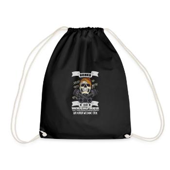 Skeleton Mechanic Horreur Garage Funny Bones Spooky - Sac de sport léger - noir - Devant
