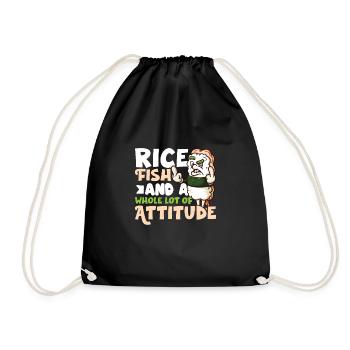 Drôle de sushis malheureux Nourriture japonaise Miso-Malheureux - Sac de sport léger - noir - Devant