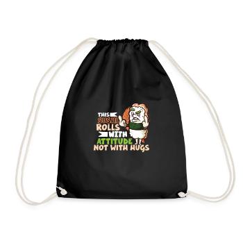 Drôle de sushis malheureux Nourriture japonaise Miso-Malheureux - Sac de sport léger - noir - Devant